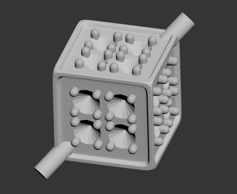 110211 P Pendant with movable cube and gems 3D print model_2