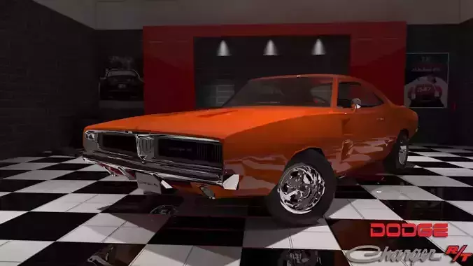Dodge Charger RT 1969 Low-poly 3D model