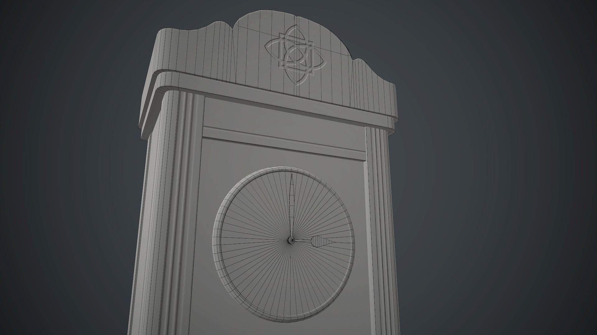 Wooden Retro Wall Clock PBR Game Ready Low-poly 3D model_16