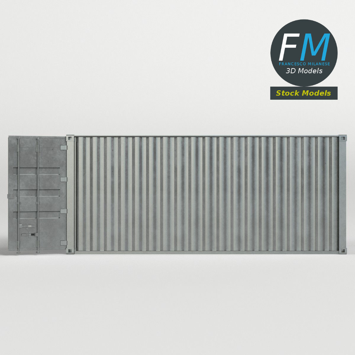 Open shipping container 3D model_4