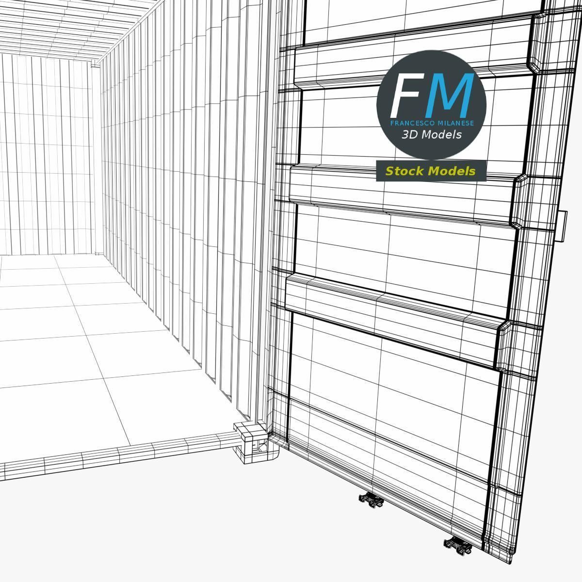 Open shipping container 3D model_8