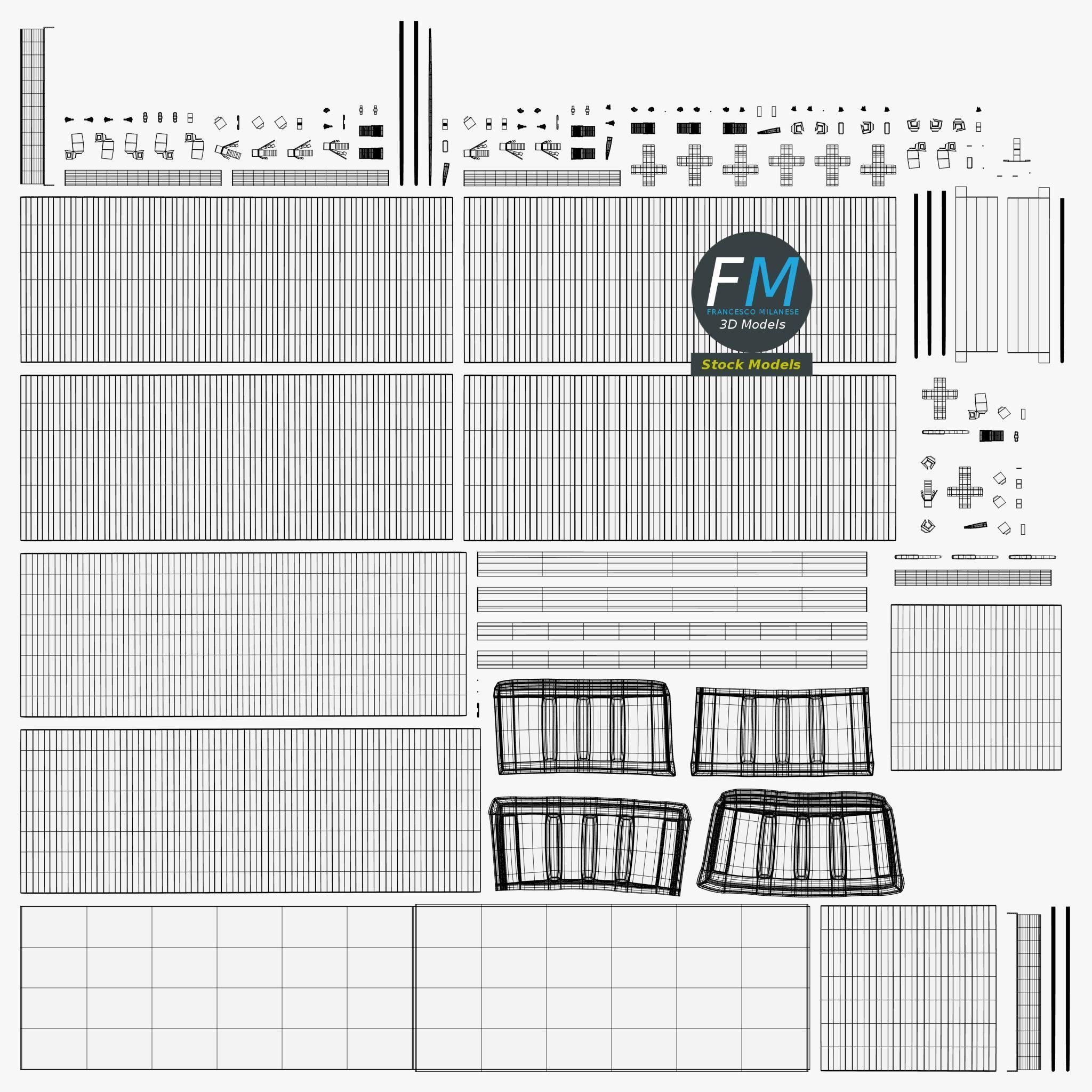 Open shipping container 3D model_11