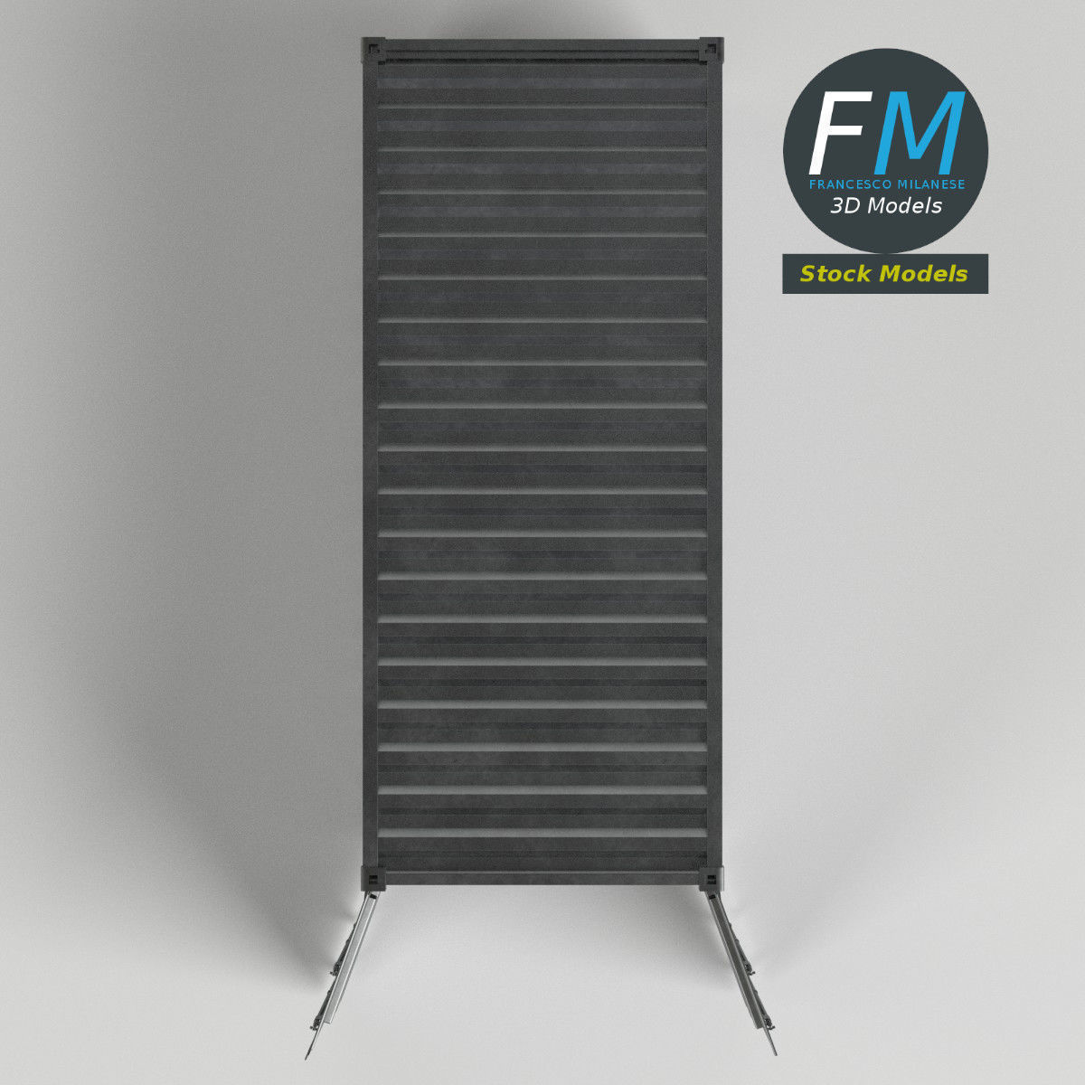 Open shipping container 3D model_6