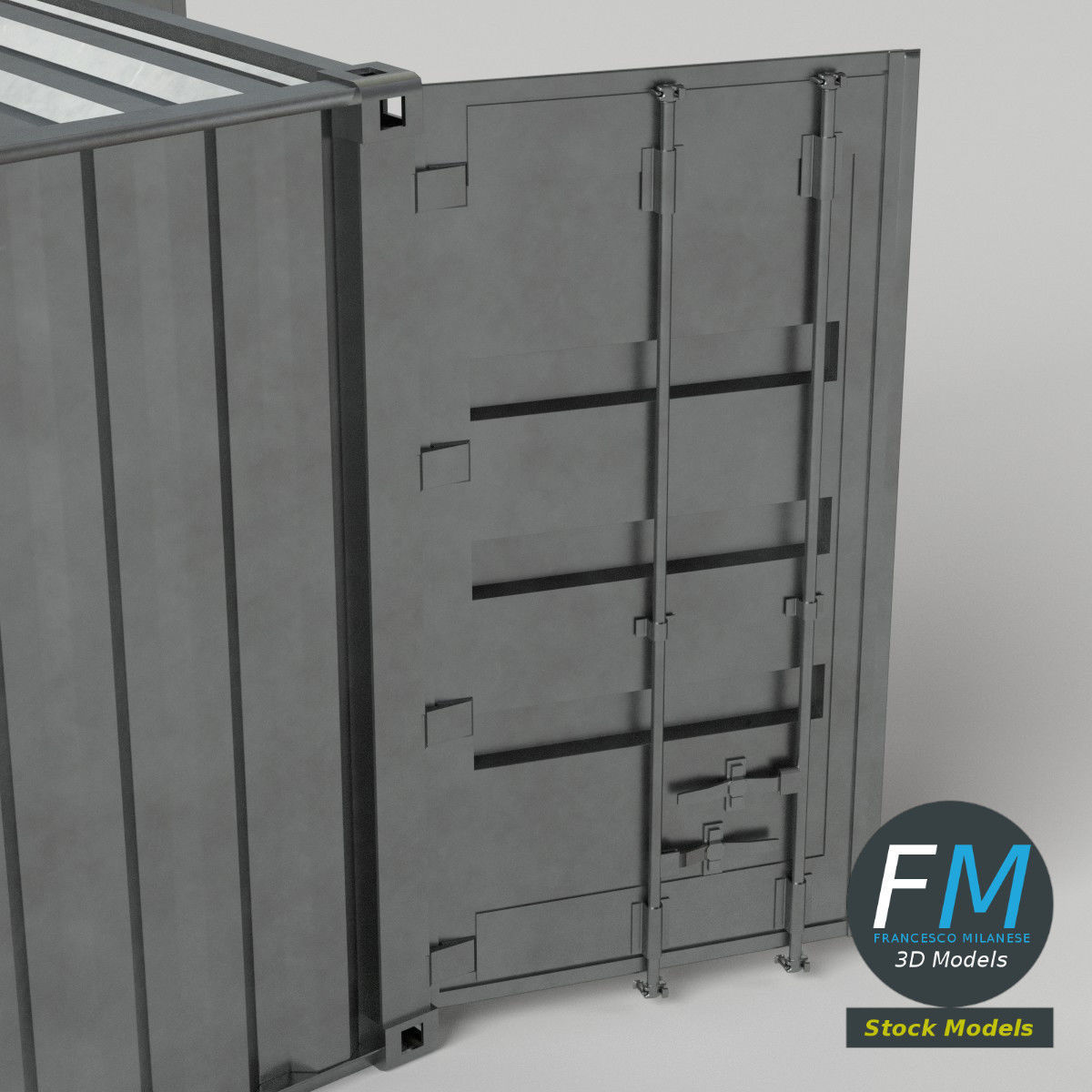 Open shipping container 3D model_5