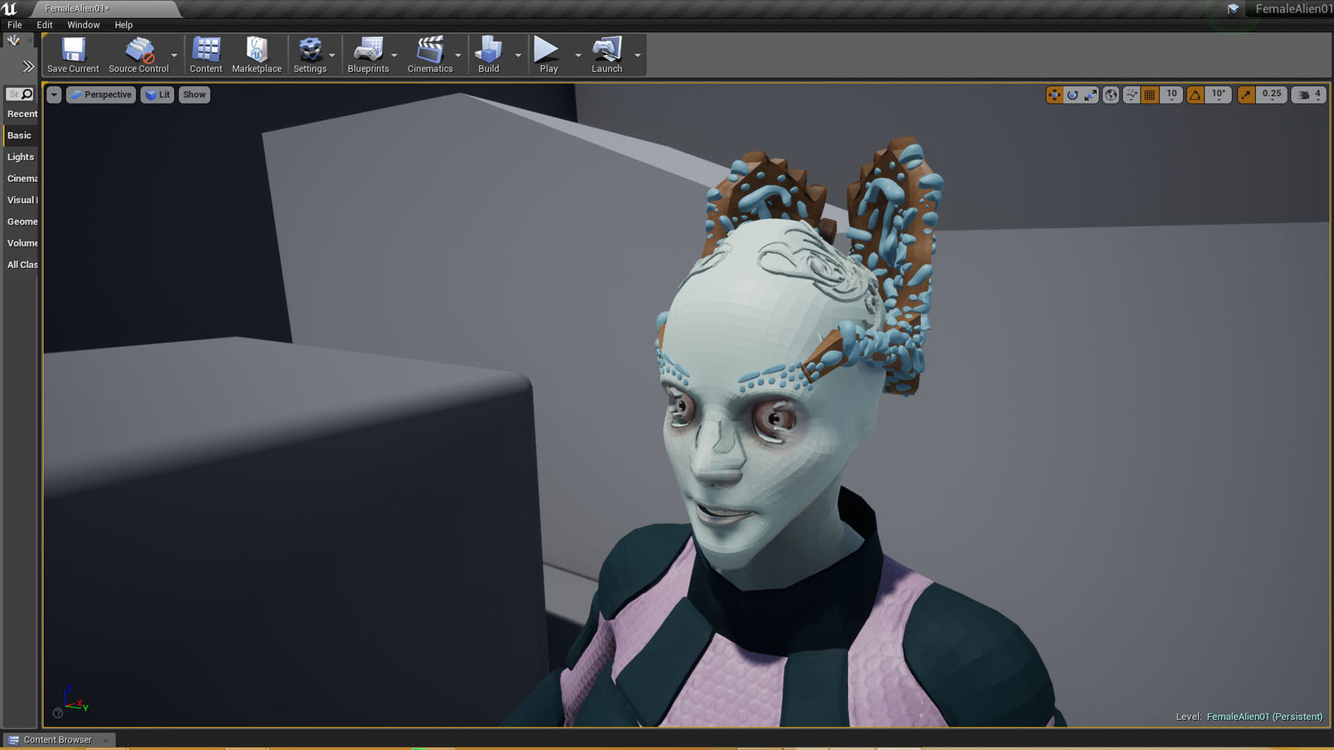 FemaleAlien01 UnrealEngine 3D model_3