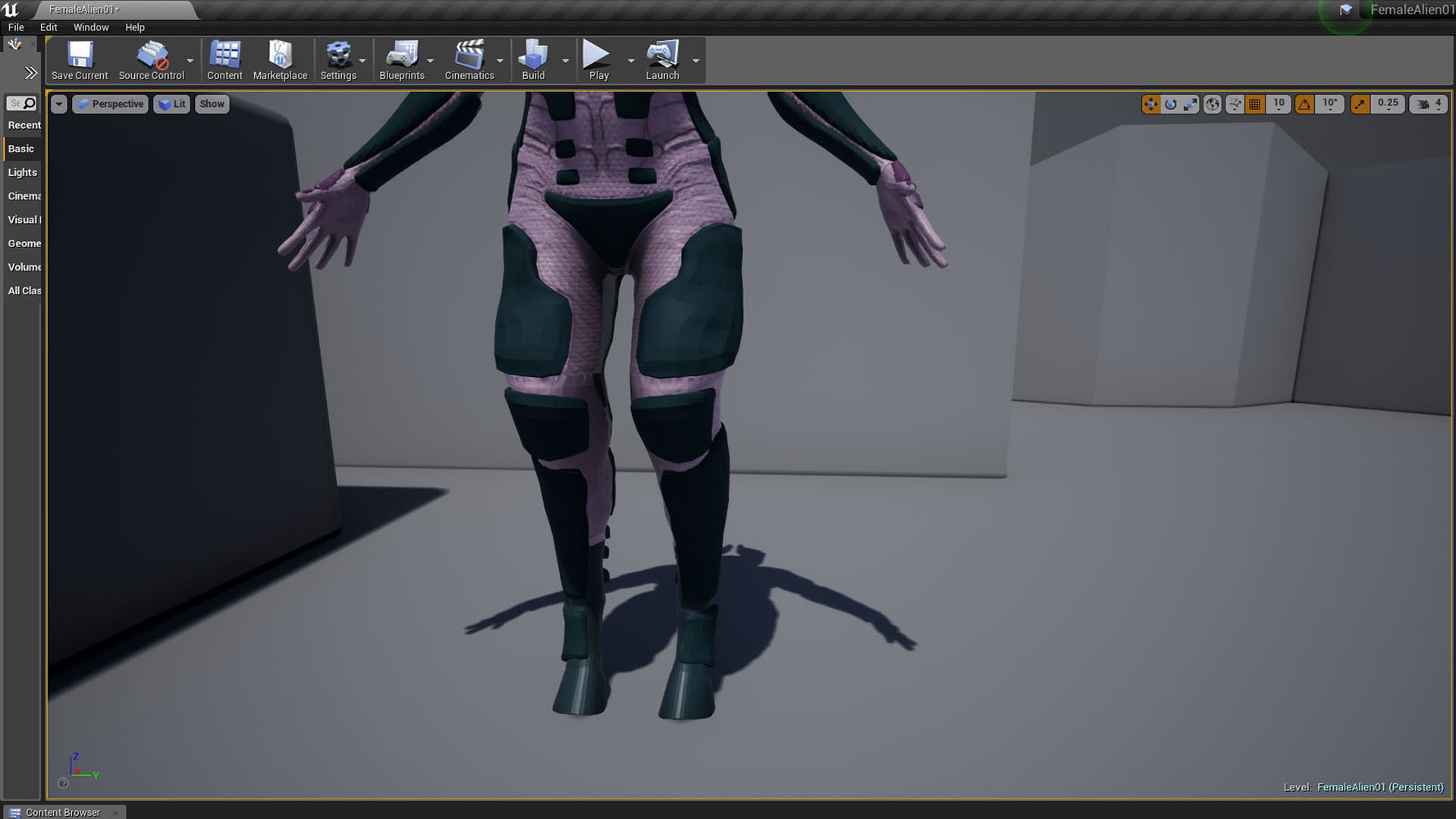 FemaleAlien01 UnrealEngine 3D model_8