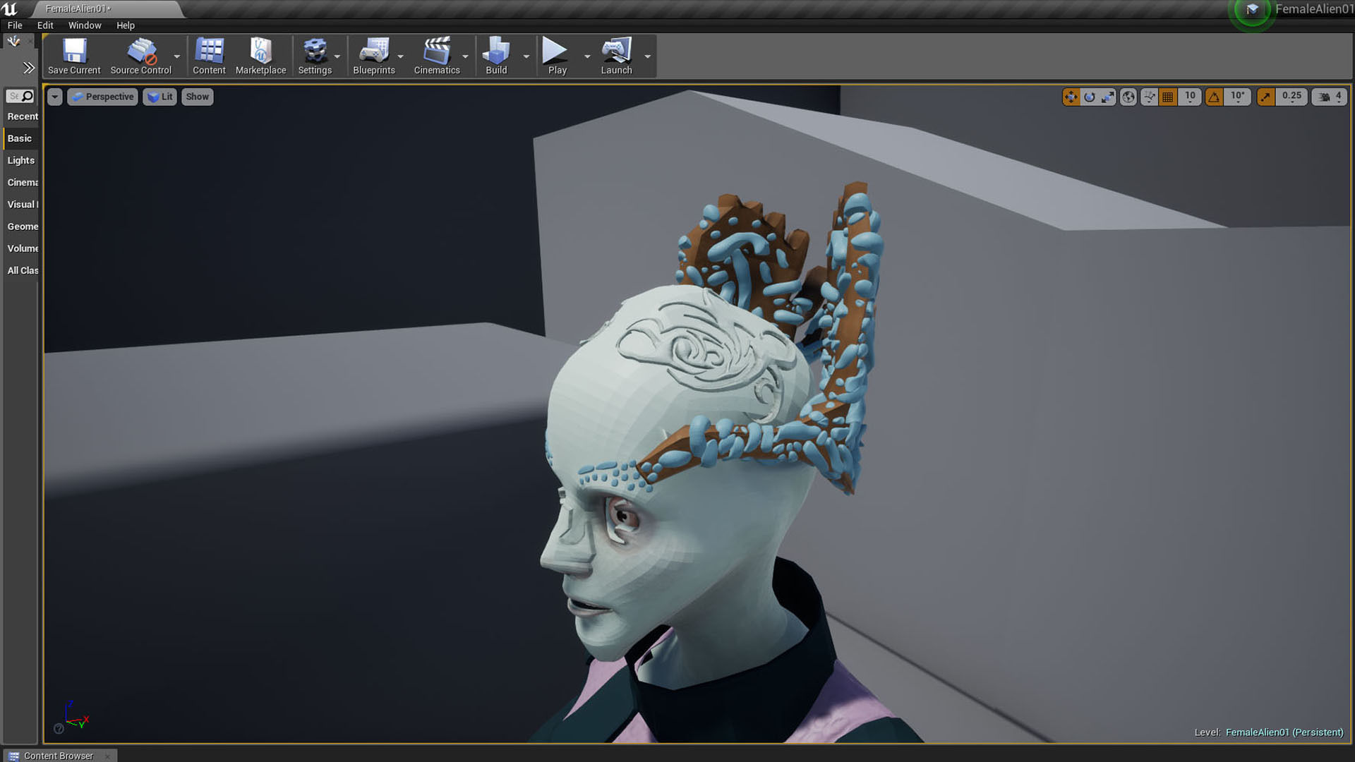 FemaleAlien01 UnrealEngine 3D model_4