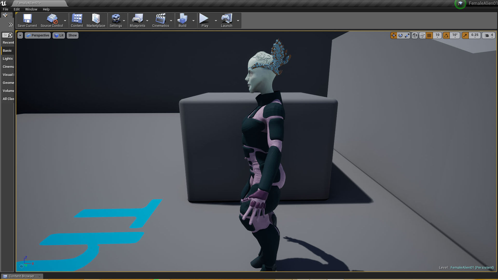 FemaleAlien01 UnrealEngine 3D model_9