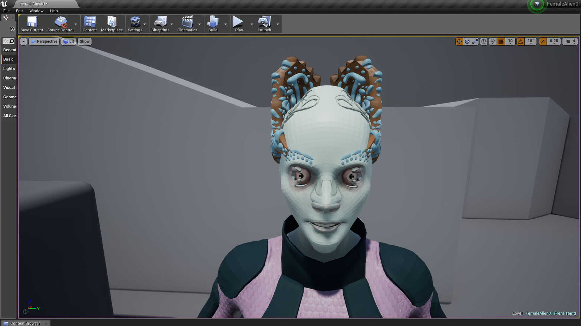 FemaleAlien01 UnrealEngine 3D model_2