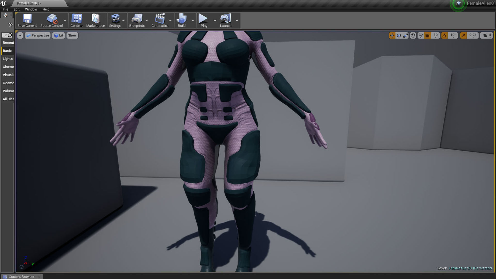 FemaleAlien01 UnrealEngine 3D model_7