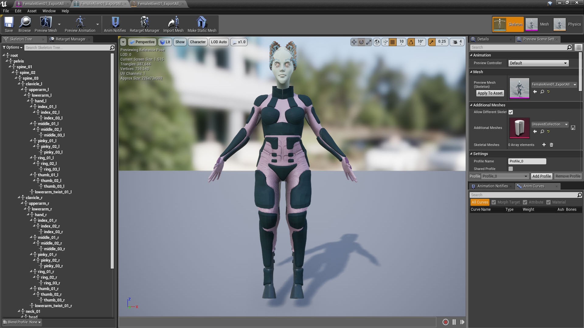 FemaleAlien01 UnrealEngine 3D model_14