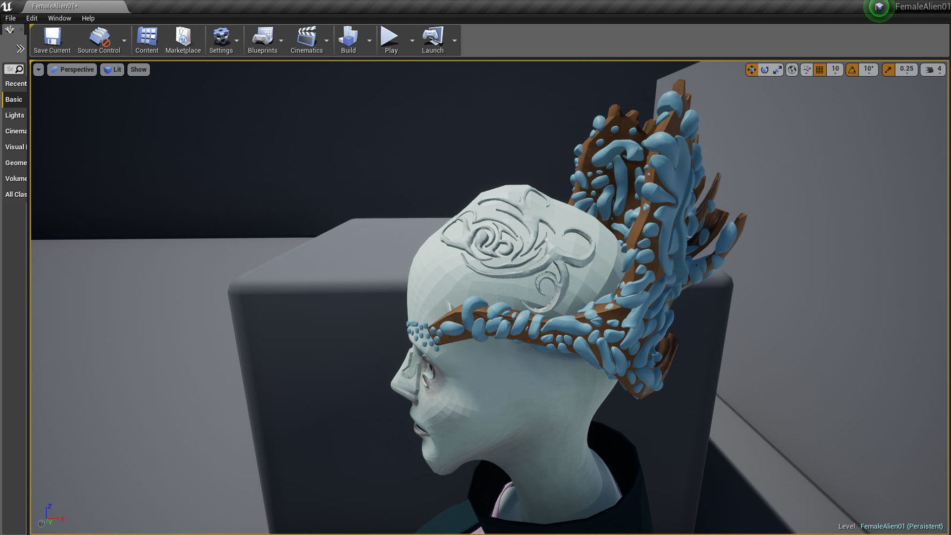 FemaleAlien01 UnrealEngine 3D model_5