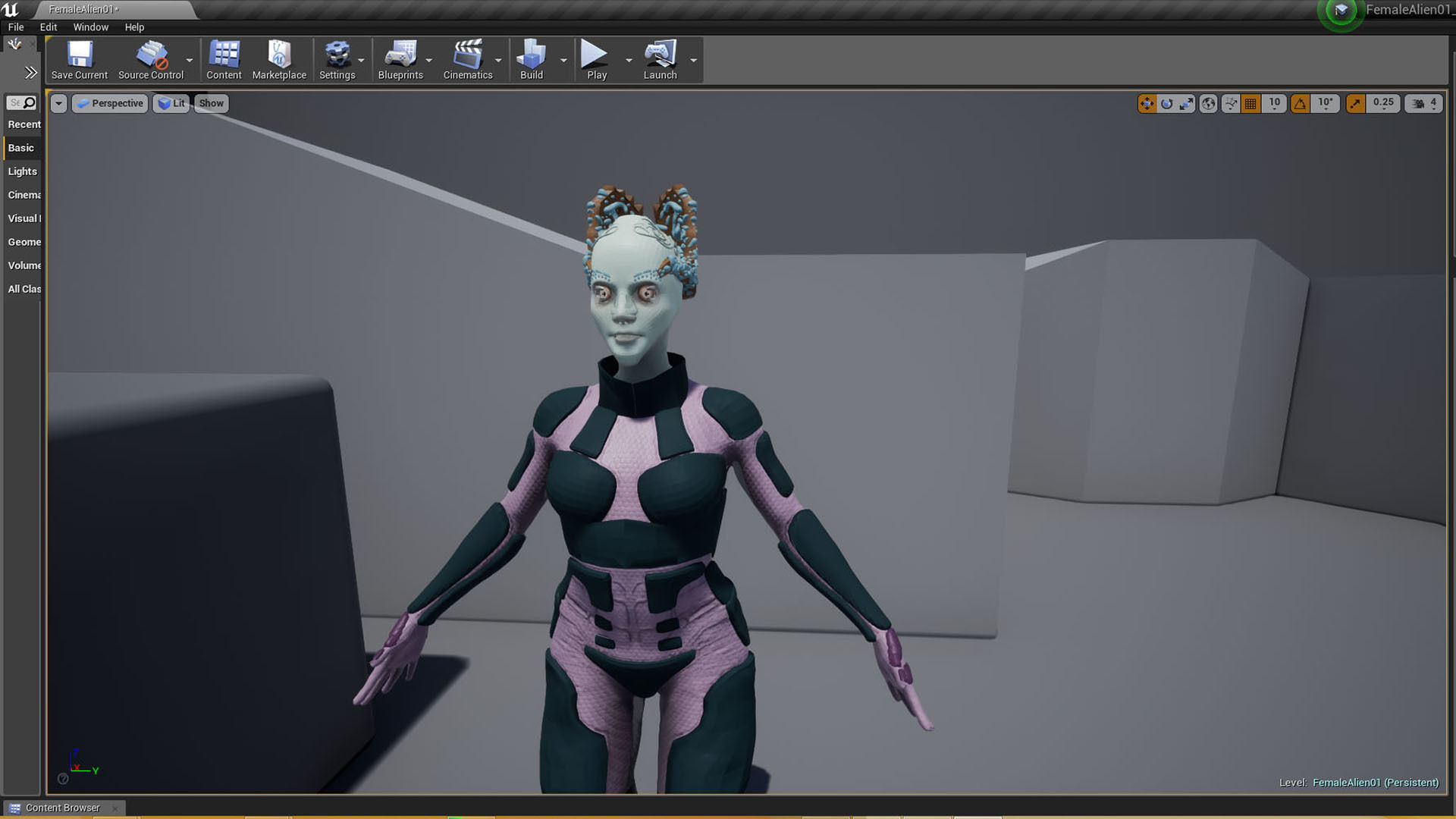 FemaleAlien01 UnrealEngine 3D model_6