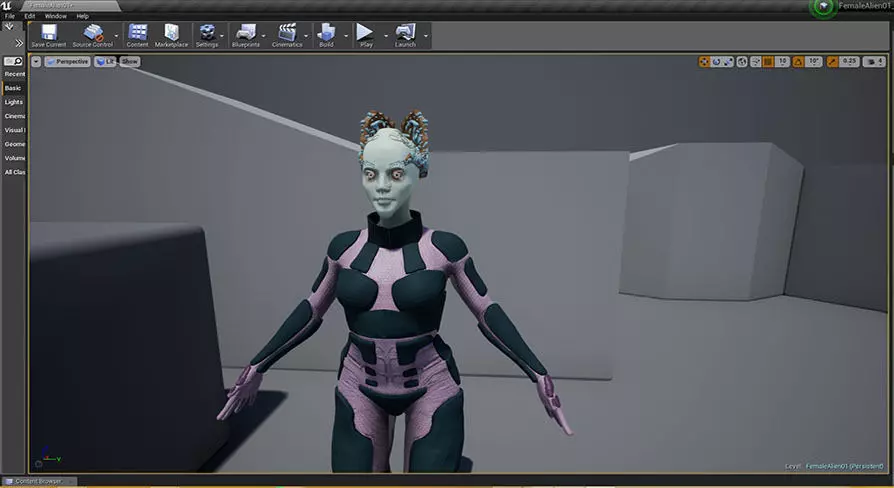 FemaleAlien01 UnrealEngine 3D model_0