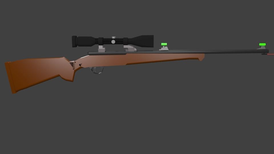 Hunting rifle 3D model_1