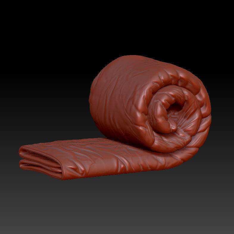 Bended Comforter Roll 3D model_6