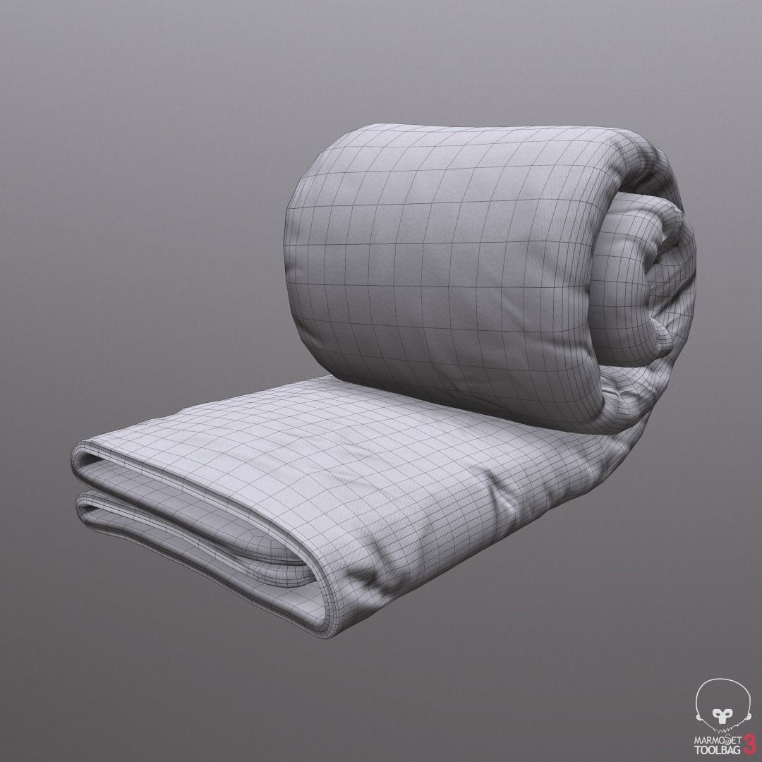Bended Comforter Roll 3D model_5
