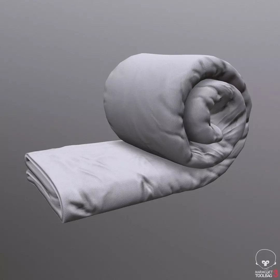Bended Comforter Roll 3D model_0