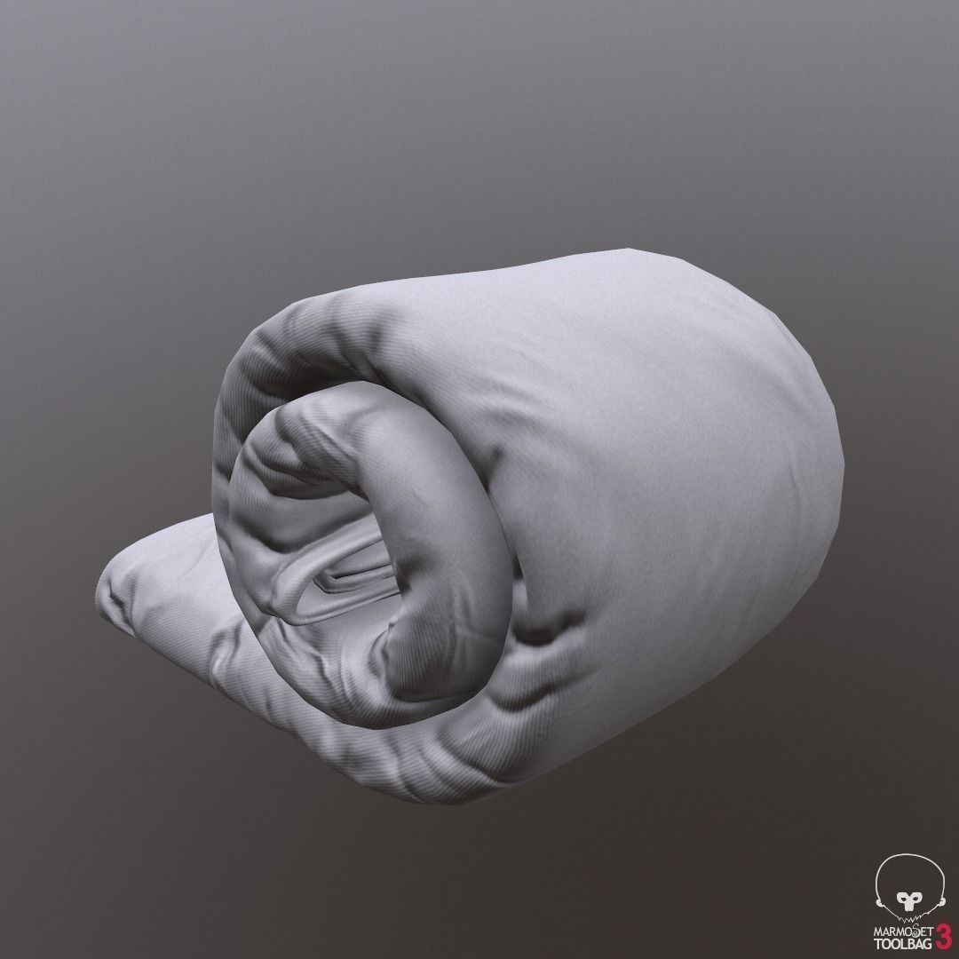 Bended Comforter Roll 3D model_3