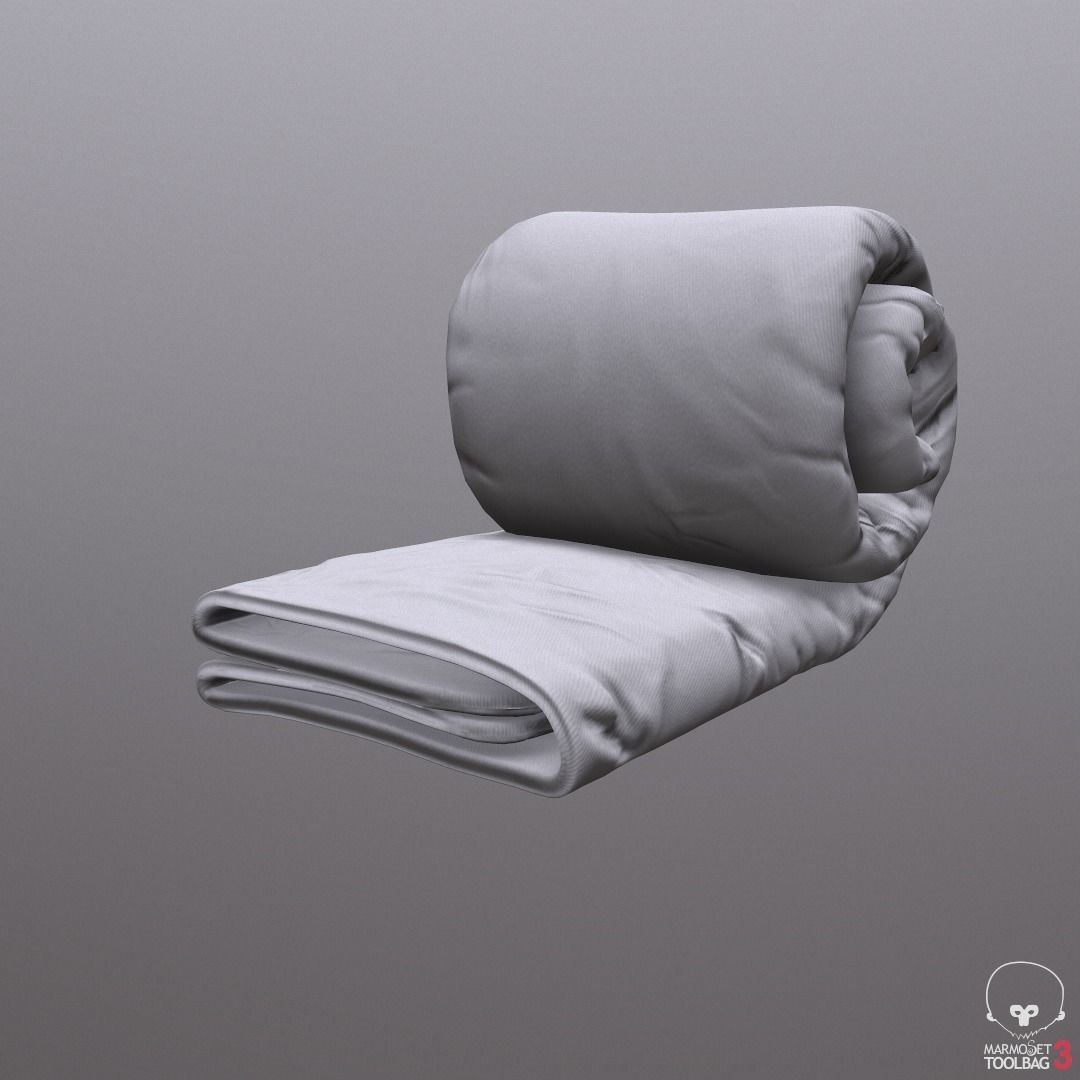 Bended Comforter Roll 3D model_2