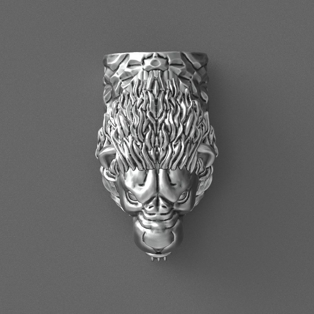 lion bracelet 3D print model_8