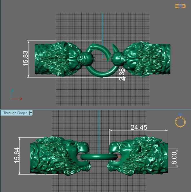 lion bracelet 3D print model_11