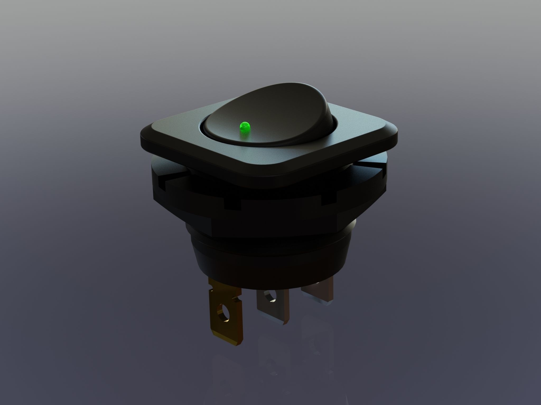 20mm Illuminated Rocker Switch Free 3D model_1