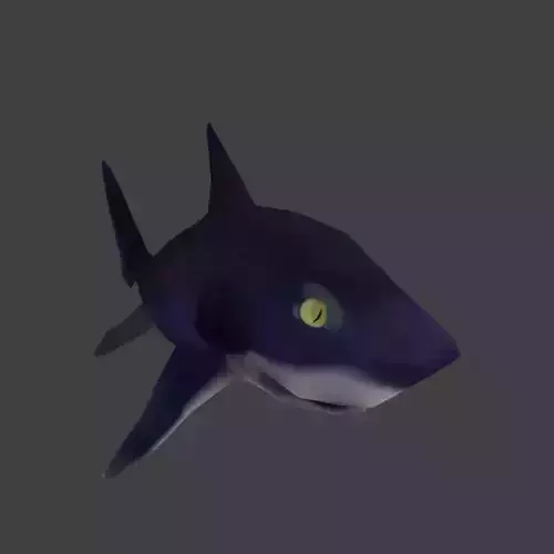 Hand Painted Low poly Cartoon Shark