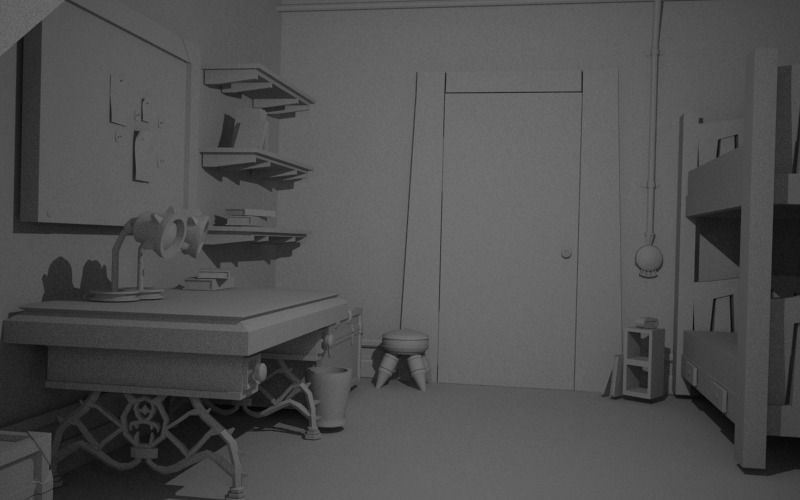 monster university room Free 3D model_0