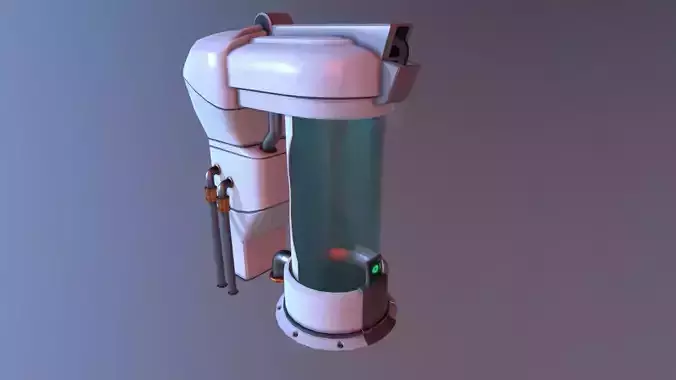 Sci-fi Medical Chamber Low-poly 3D model