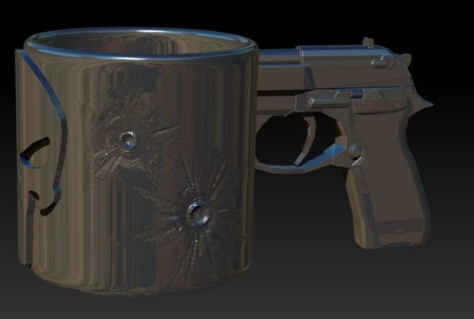 Punisher mug for 3d printing  3D model