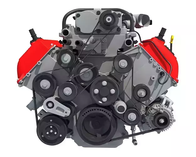 Engine Animation with Gasoline Ignition 3D model