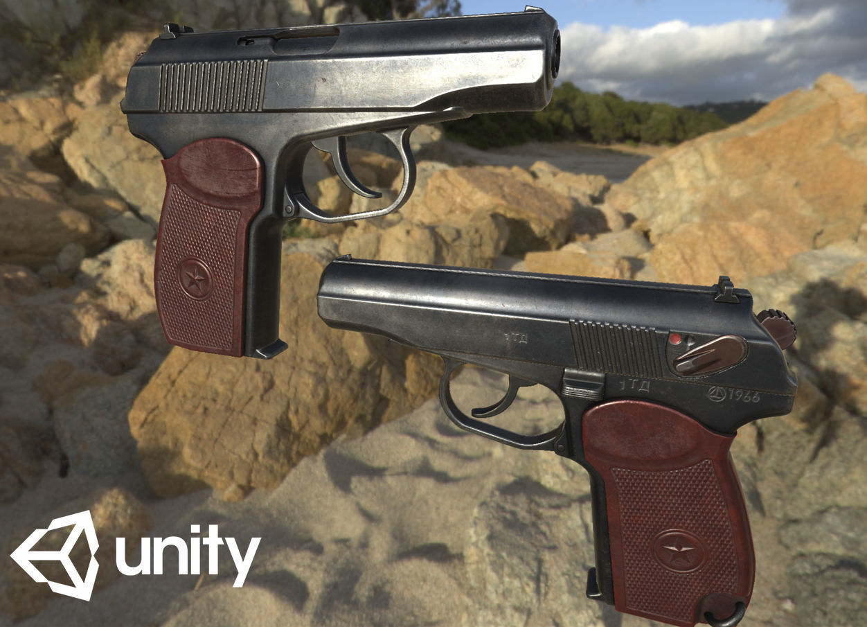 PM Pistol Low-poly 3D model_9