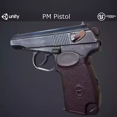 PM Pistol Low-poly 3D model