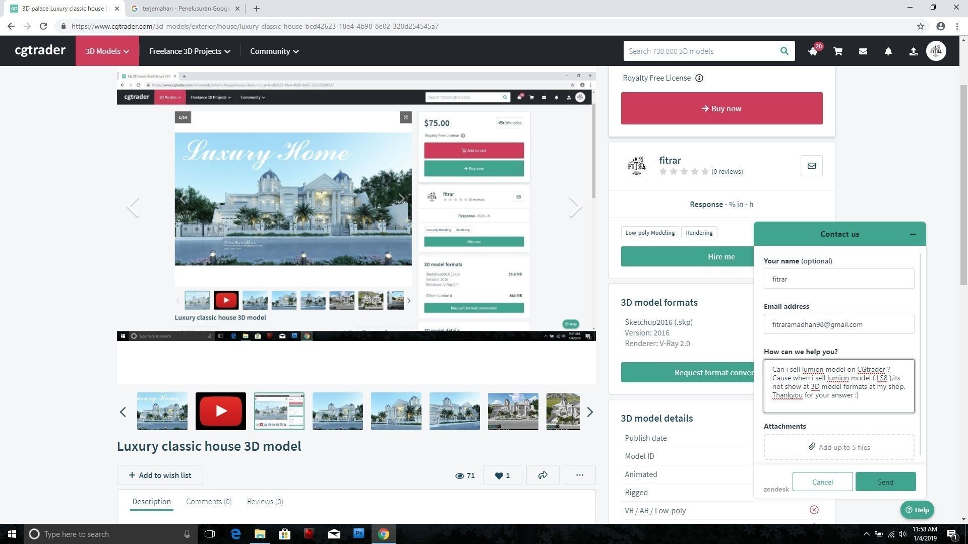 Luxury classic house 3D model_15