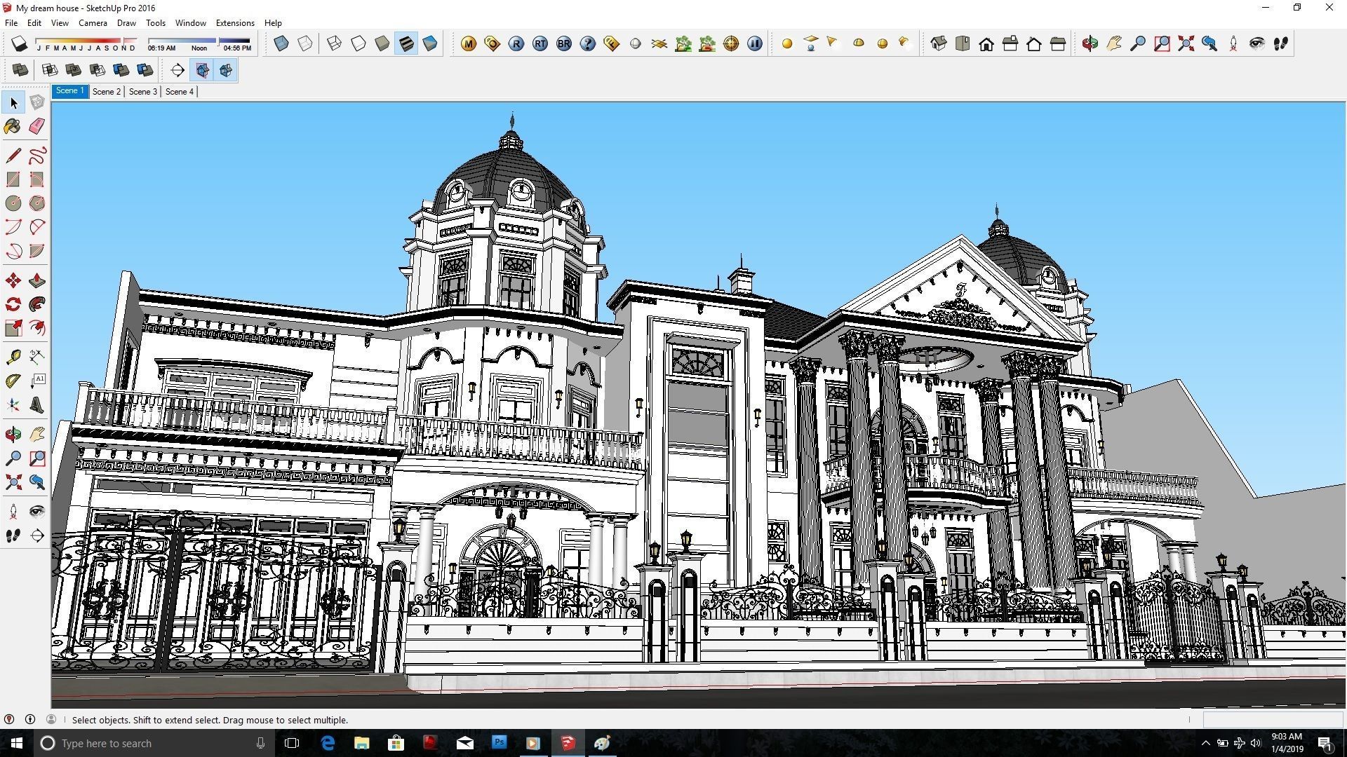 Luxury classic house 3D model_12