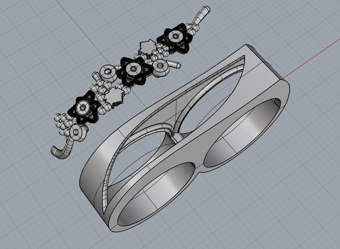DoubleRing 3dm AND STL 3d model for 3d printing 3D print model Free 3D print model_2