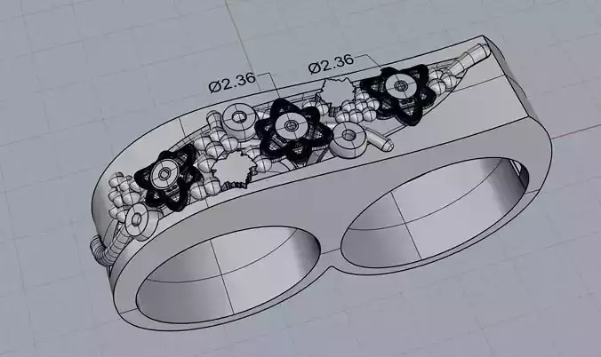 DoubleRing 3dm AND STL 3d model for 3d printing 3D print model