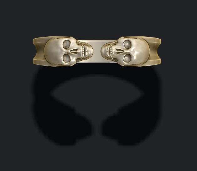 twin skull ring 3D print model_1