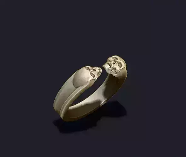 twin skull ring 3D print model