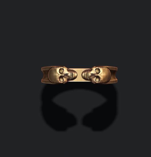 twin skull ring 3D print model_6