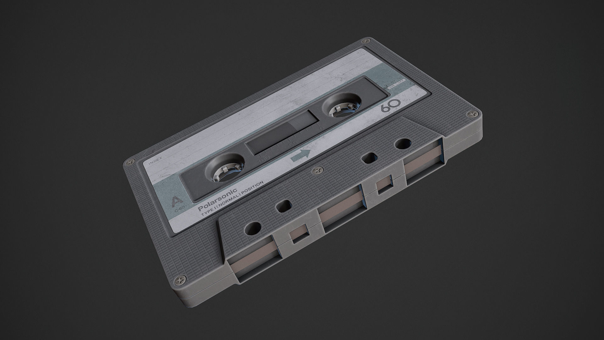 Cassette Tape Low-poly 3D model_4