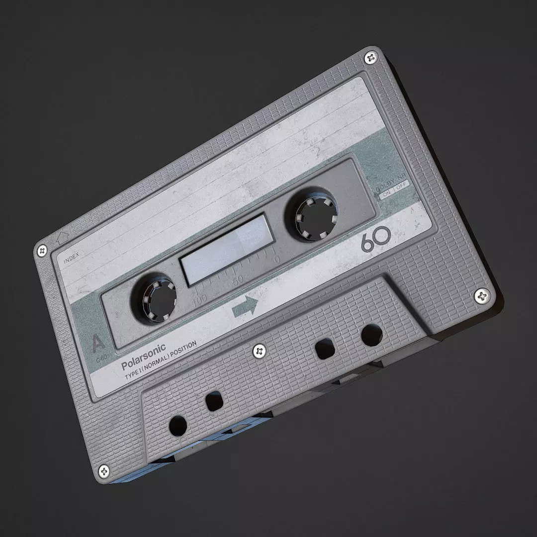 Cassette Tape Low-poly 3D model_0