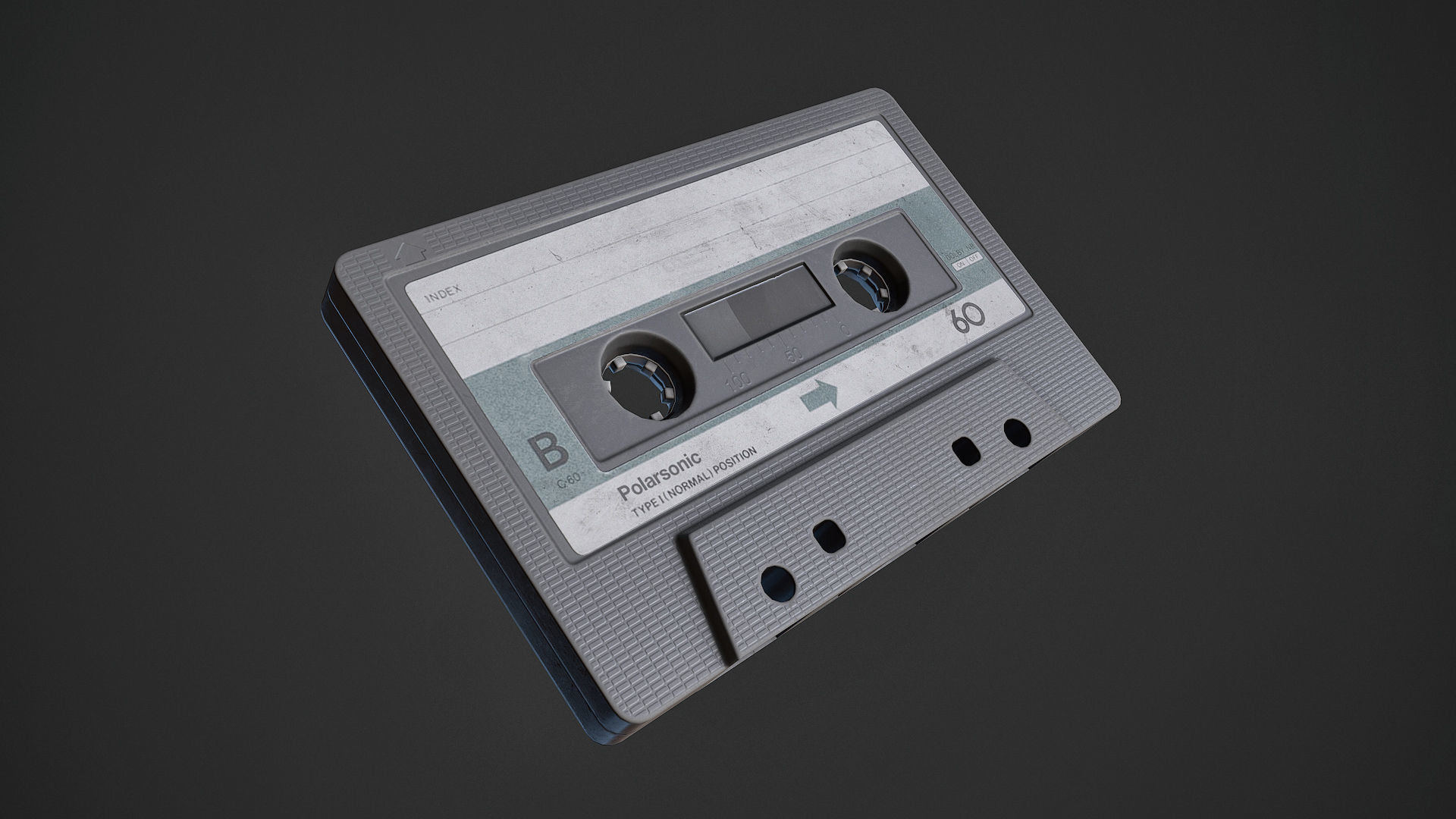 Cassette Tape Low-poly 3D model_5