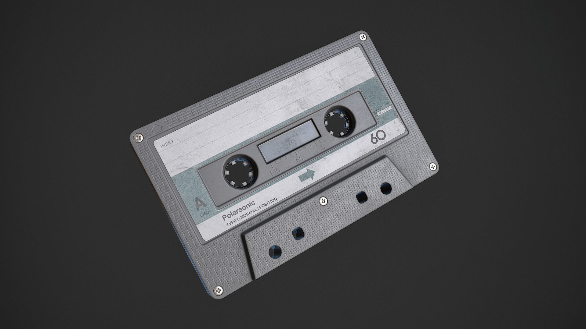 Cassette Tape Low-poly 3D model_2