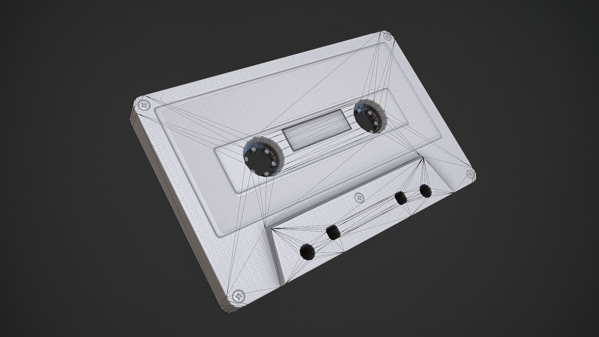 Cassette Tape Low-poly 3D model_6