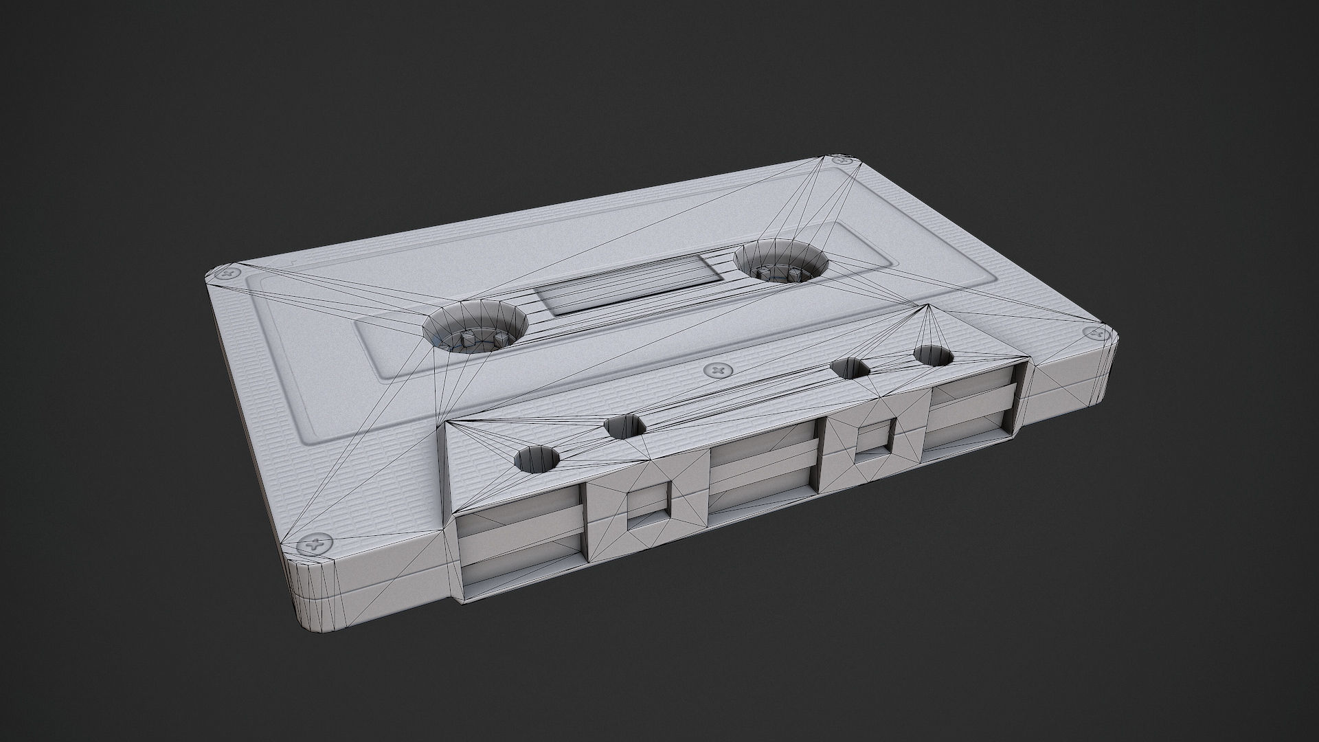 Cassette Tape Low-poly 3D model_7