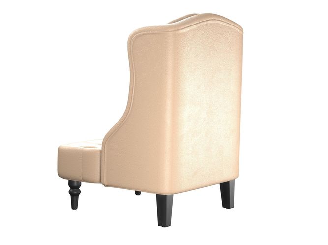 Tall Wingback Tufted Leather Accent Chair With Nail 2 Tall Wingback Tufted Leather Accent Chair With Nail Head Beige Model Obj Mtl Fbx Blend