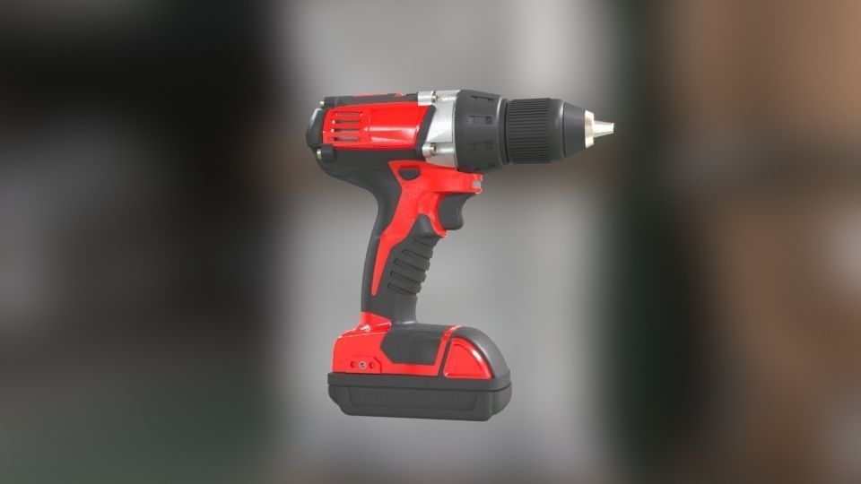 Low poly Electric Drill with battery Low-poly 3D model_15