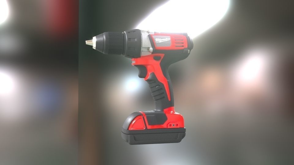 Low poly Electric Drill with battery Low-poly 3D model_30
